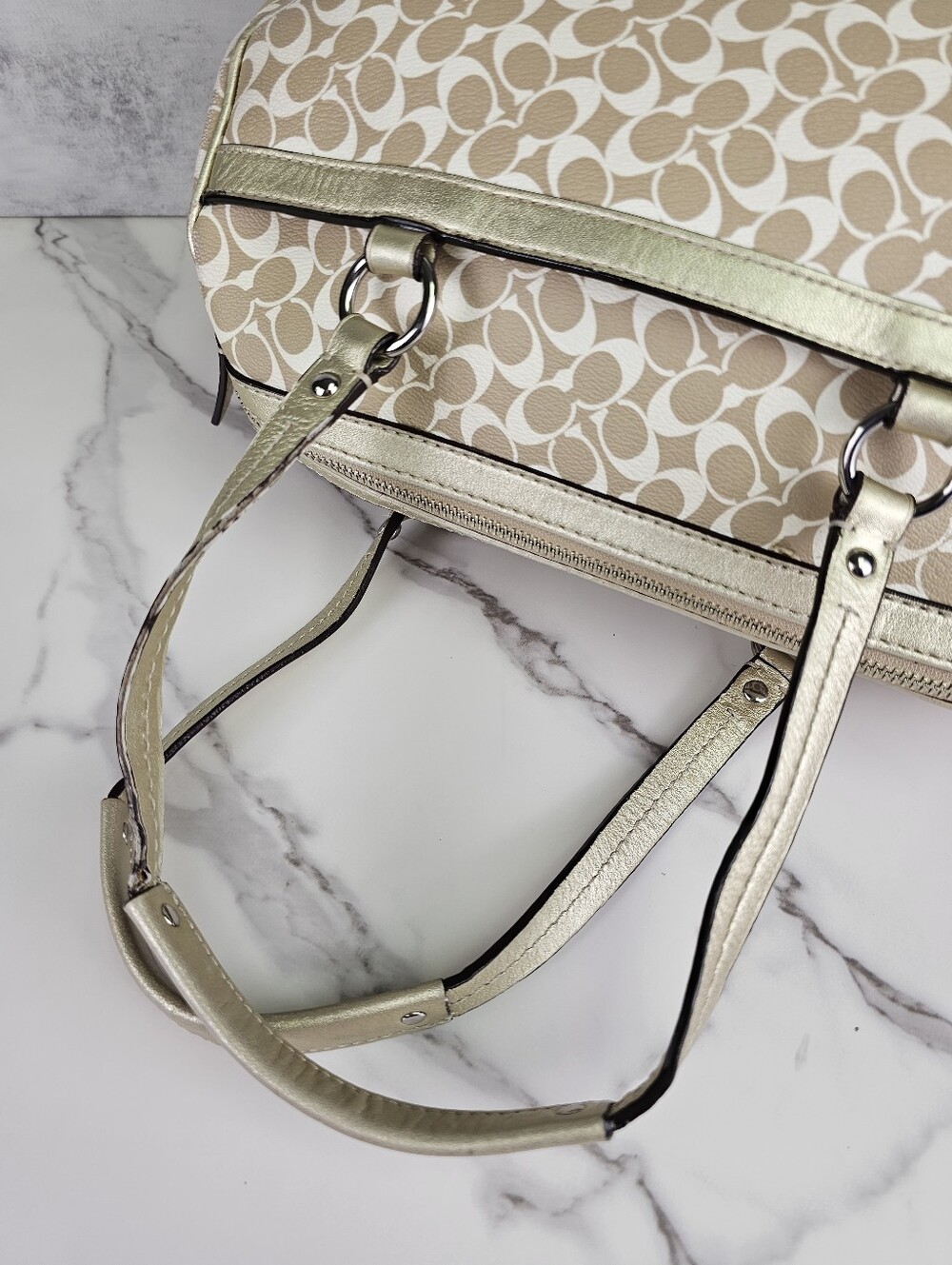 Coach Chelsea Heritage Stripe Satchel - Picture 8 of 11